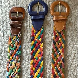 3 Leather braided belts